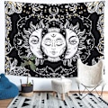 Miniatyrbillede 2 af 5: Sol og Måne Tarot Tapet (A-Sol og Måne, M/130cmx150cm) Sort