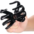 Miniatyrbillede 4 af 5: 4 store blæksprutteclips (sort, 8 cm) skridsikre edderkoppehårsnåle Octo