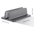 Miniatyrbillede 5 af 5: Grå - Vertikal bærbar computer stand, justerbart aluminiumsstativ til MacB