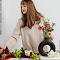 Miniatyrbillede 3 af 5: Sort Keramisk Vase Nordisk Cirkulær Mat Hul Donut Blomst