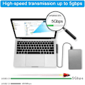 Pikkukuva 4 / 5: Musta 4 kpl USB 3.0 - USB 3.0 -sovitin 90 asteen kulmassa uros naaras