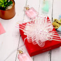Miniatyrbilde 2 av 5: 20 stk. Organza-sløyfer med snor, 15 cm, hvite