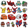 Pikkukuva 1 / 5: 18 kappaletta kirjonta kangas tarroja, Spiderman Marvel hahmo Zhang Zi tietokonekirjonta tarra Pikachu kirjonta kangas tarroja kuuma tarra