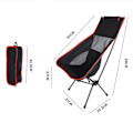 Pikkukuva 4 / 5: 1 kpl (punainen+musta) kannettava retkituoli, ultralight mesh-tuoli
