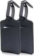 Bagageetiketter, 2 stycken, PU-läder Black