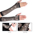 Miniatyrbillede 3 af 5: Rhinestone Lange Net Handsker Fiskenet Handsker S