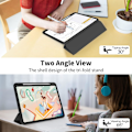 Miniatyrbillede 3 af 5: Sort, beskyttende etui til iPad Pro 11-tommer (18/20/21/22), med penneholder, ultratyndt trefoldet Smart Cover, understøtter pen