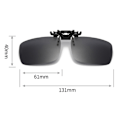 Miniatyrbillede 2 af 4: Polariserede Clip-on Solbriller med Flip Up Funktion Anti-Glare-Sort