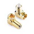 Miniatyrbilde 2 av 3: 5-pakks gullbelagt rett vinkel F-type koaksial RG6 adapter