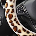 Miniatyrbild 2 av 4: Leopardmönstrad bilrattskydd, universellt, halkfritt och varmt