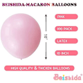 Miniatyrbilde 3 av 5: 100 stk. rosa ballonger 10 tommer lys rosa pastellballonger Macaron lateksballonger og festutstyr