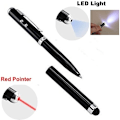 Miniatyrbillede 2 af 4: [2 stk.] 4-i-1 Universal Touch Screen Stylus + Kuglepen + Pointer + LED Lommelygte til Smartpho