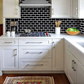 Miniatyrbild 3 av 5: Peel and Stick Kakel Backsplash för Kök Vägg, 10-Blad Svart Subway Kök Backsplash Kakel (12\"×12\")