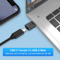 Pikkukuva 3 / 5: USB C - naar USB A -adapter, Type C -opladerkabelconnector