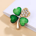 Miniatyrbillede 2 af 5: Firkløver Brosche Pin Grøn Rhinestone Brosche Legering Krystal Tørklæde Clip Krystal Brosche Pin Jule Brosche Pin Luc