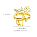 Miniatyrbillede 2 af 5: (1 stk. Rådyr) Julehjorte Elk Snowflake Servietringe, Servietter