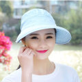 Miniatyrbilde 4 av 5: Kvinner Damer Justerbar Solhatt Foldbar Visor Cap Bred Bremskjerm Sol