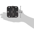 Miniatyrbilde 4 av 5: Matte Svarte Avrundede Dørhengsler 3,5 Tommer x 3,5 Tommer, 4-pakning