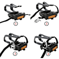 Miniatyrbillede 3 af 5: Cykelpedaler med clips og stropper, plastcykel