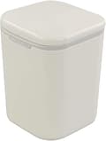 Mini skrivbordspapperskorg med tryckknapp och lock - 1,8 l (vit)