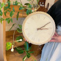 Pikkukuva 3 / 3: Rattan Creative Round Digital Silent Clock Wall Clock Simple