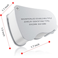 Miniatyrbillede 4 af 5: 30 X 60 Juvelerlupe, LED-belyst lup, urmager, G
