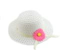 Baby flicka blomma gräs hatt (hatt omkrets 52-54cm, vit), c