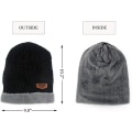 Pikkukuva 3 / 5: Naisten paksu lämmin talvipipo hattu slouchy skully neulotut hatut，Bla