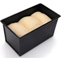 Miniatyrbillede 2 af 5: Brødform med låg, kulstofstål, non-stick, til bagning af kage og toast (sort, bølge, 450g dej)