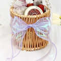 Miniatyrbild 4 av 5: Organza Presentpappersband 1 Rulle 10 Yard Guld Hantverk Båge Fest Dekoration Packning Band (Violett, 40mm)