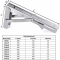 Miniatyrbilde 2 av 5: 2 stk sammenleggbar brakett 450 mm, rustfritt stål sammenleggbar konsoll B