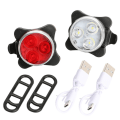Pikkukuva 1 / 5: USB-ladattava LED-pyörävalo 4 vakio/vilkku-tilassa (punainen l