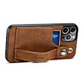 Miniatyrbillede 3 af 4: Kompatibelt iPhone 14 Pro Max Cover, PU Læder Wallet Cover (Brun)