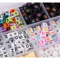 Miniatyrbilde 4 av 5: Fargerike store hullperler bokstavperler 10 farger elastisk snor
