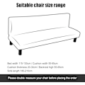 Miniatyrbillede 4 af 4: Strækbar armløs sofaovertræk, Universal armløs sofaovertræk Alle dækket folde sofa beskytter, Nem at installere og rengøre, 3 sæder Clic Clac overtræk, Box