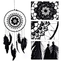 Miniatyrbillede 5 af 5: Blå-Dreamcatcher Sort, Dream Catcher Dreamcatcher med Perler a