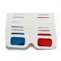Miniatyrbillede 5 af 5: 50 par 3D-briller i papir, rød og cyan anaglyph, hvidt karton