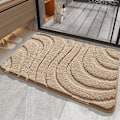 Miniatyrbillede 1 af 5: Bademåtte 40 x 60 cm, Mikrofiber Bademåtte, Skridsikker Bademåtte, Ekstra Absorberende, Blød Bademåtte Beige