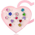 Miniatyrbillede 1 af 5: 12 stk. Justerbare Krystalringe til Piger, Prinsesse Smykker Fingerringe