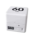 Miniatyrbild 1 av 2: Kubtimer Kökslarm Yoga Timer Elektronisk Timer Nap Påminnelse Vit