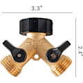 Miniatyrbilde 2 av 5: Messing hageslange splitter 2-veis, 3/4 tommers slangekobling kran Sp