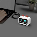 Miniatyrbild 5 av 5: Barnens tecknade kattformade väckarklocka Bluetooth-högtalare LED-flik