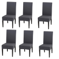 Miniatyrbilde 1 av 4: Set med 6 universelle stretch stolovertrekk - moderne - grå