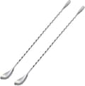 Silver 2-pack Bar Spoon Cocktail Mixing Stirrers för Dryck, St