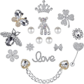 Miniatyrbilde 1 av 5: Mote Designer Sko Charms for Kvinner og Jenter, Bling Sko Charm Pakke med Knapper, Kule Diamant Pins for Voksne, Smykker Sko Dekorasjon, Luksus Clog Tilbehør