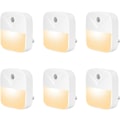 Miniatyrbillede 1 af 5: 6 stk. natlys med stik, hvide LED-natlys med smart skumringssensor