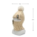 Miniatyrbild 2 av 3: 1 topp ull stickad hatt skidhatt set vindtät vinter utomhus Beige