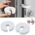 Miniatyrbilde 1 av 5: Pakke med 3 hvite - Dørstopper for barn / Klemmesikring - Barnesikker