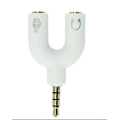 Miniatyrbilde 1 av 5: 2 stk (hvit) Hodetelefonadapter 3,5 mm Headset Mikrofonkonverter