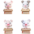 Miniatyrbillede 1 af 5: 4 stk. Bil Svingende Funktion Pynt Gris Dukke Bobble Head Dyr N